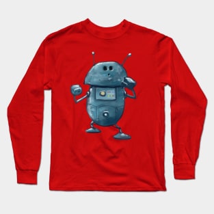 Little Blue Robot Long Sleeve T-Shirt